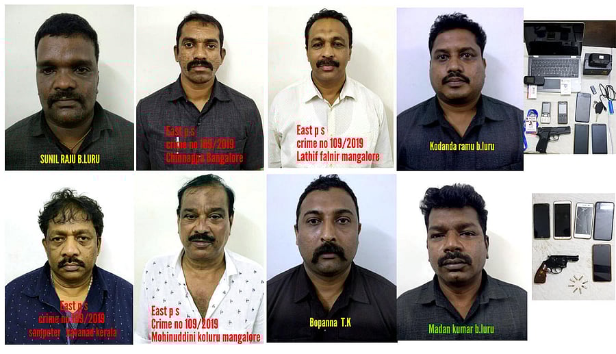 The eight impostors held by Mangaluru police.