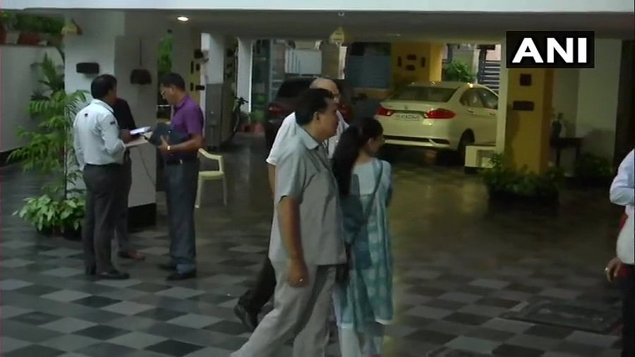 The six-member team reached Chidambarm's residence in Jor Bagh in the evening. After finding out that he was not there, the officials left. (ANI/Twitter)