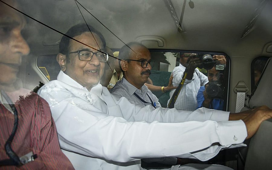 P Chidambaram in CBI custody. (PTI)