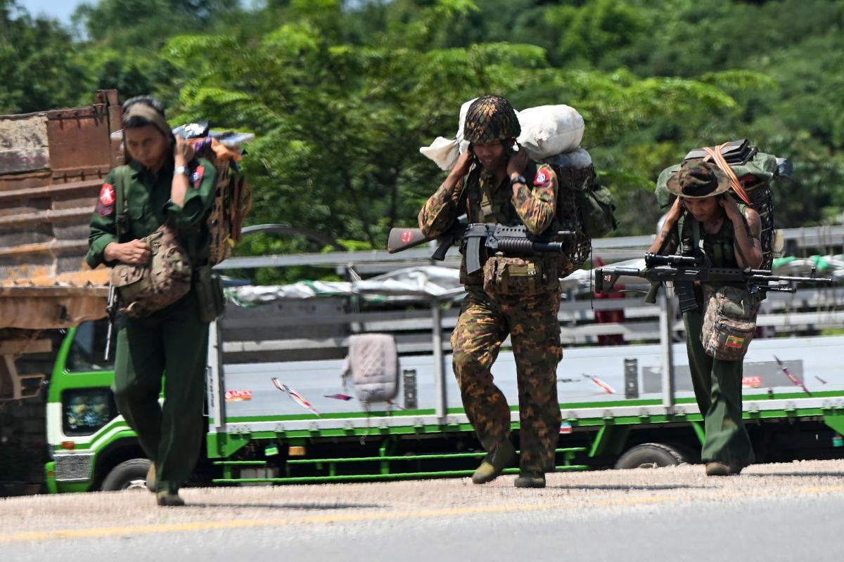 An army helicopter buzzes overhead and ambulances travel up wet empty roads in Myanmar's northeast ferrying aid to thousands of residents displaced by fresh clashes between the military and ethnic rebel groups. (Photo AFP)
