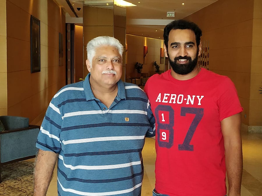 Sandeep Sejwal (right), who has turned to coaching now, with his coach Nihar Ameen. DH PHOTO/ SANDEEP MENON