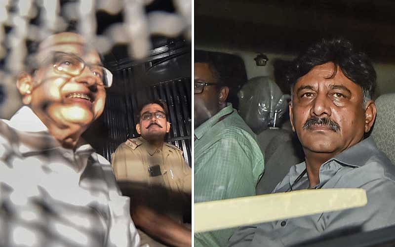 P Chidambaram and D K Shivakumar (PTI Photos)