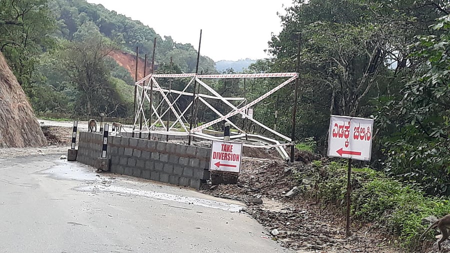 The site of a landslide on Charmadi Ghat. DH photo.