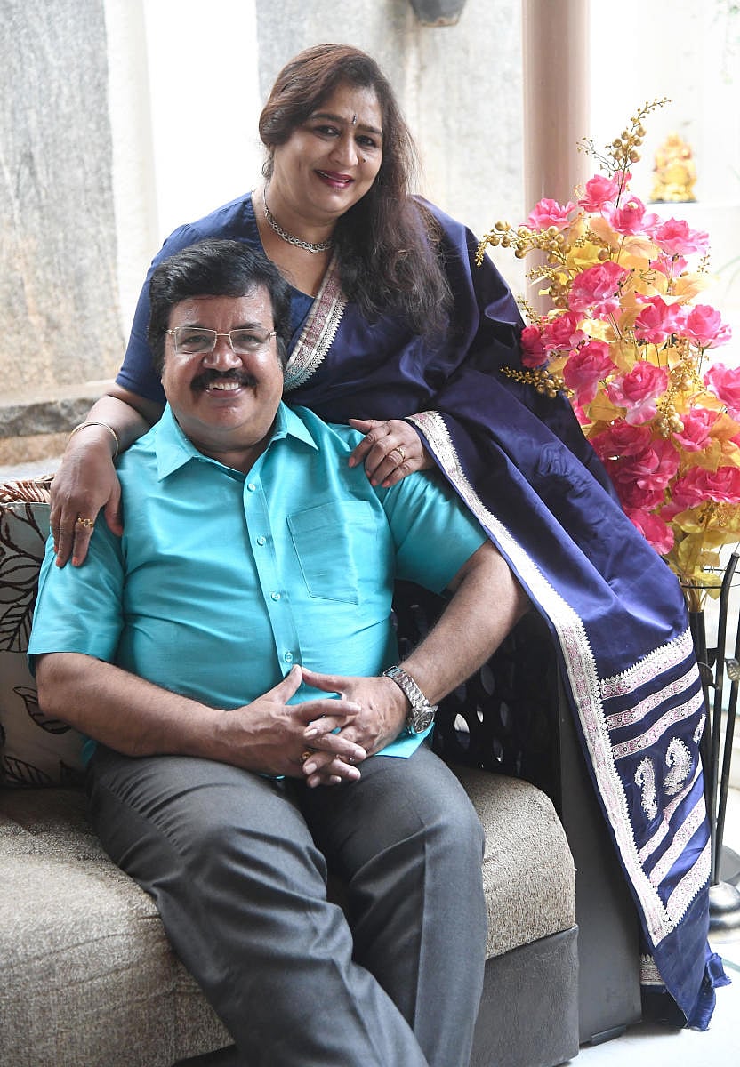 Actor Sunder Raj and wife Pramila Joshai. DH Photos Srikanta Sharma R