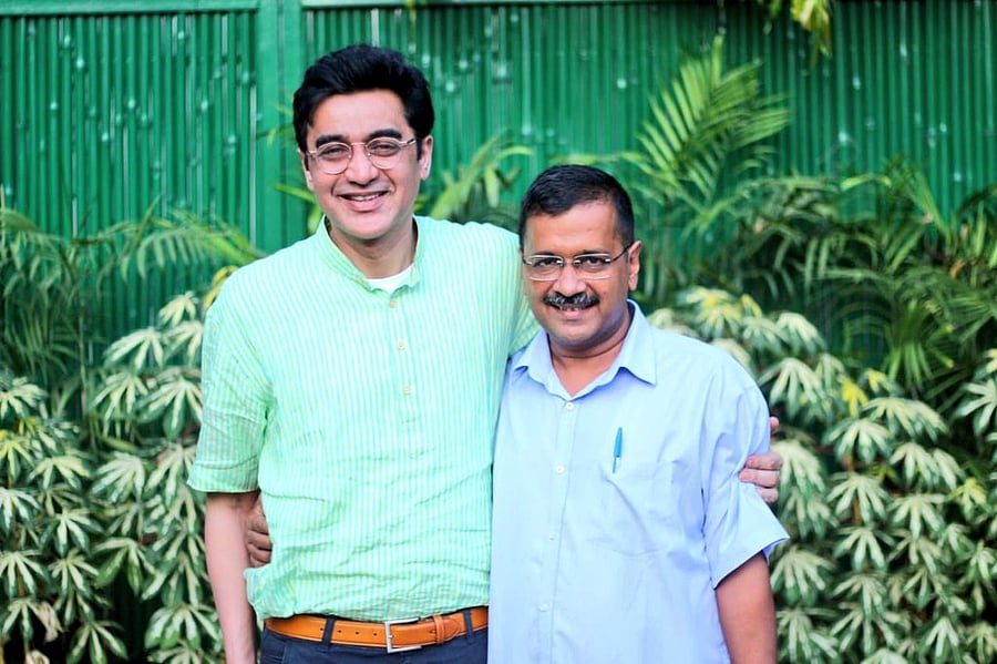 Ajoy Kumar with Arvind Kejriwal. (Credit: Twitter/AAP)