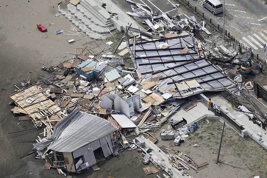 Typhoon Tapah was passing near Nagasaki in southern Japan on Sunday afternoon after hitting other parts of southern Japan, including Okinawa, the two previous days. (AP/PTI Photo)