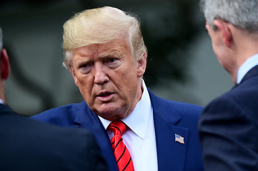 The complaint filed by the whistleblower describes Trump using his powers to pressure the Ukraine government to find damaging information on Democratic political rival Joe Biden. Photo/Reuters