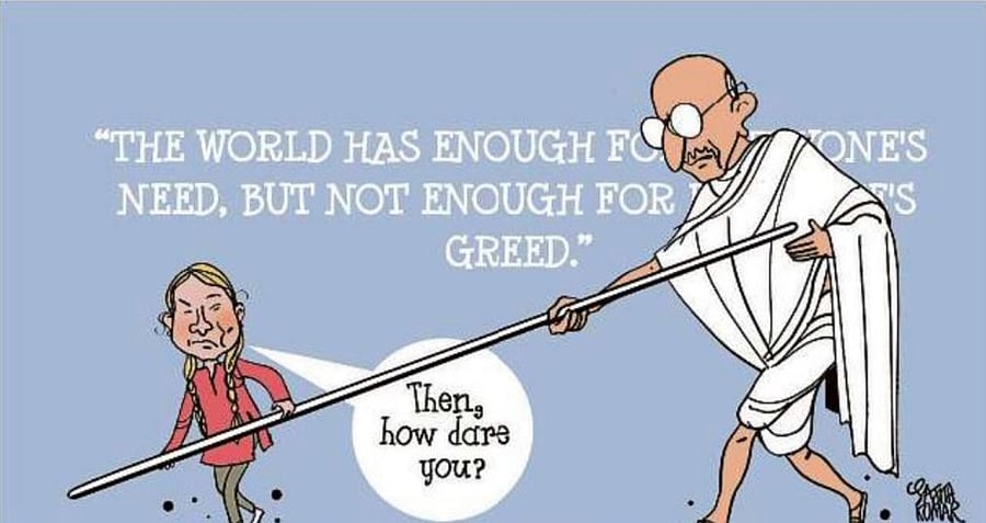 When teen activist Greta Thunberg echoed Gandhi's view
