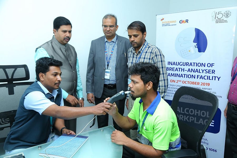 The Breath-analyser examination is being conducted in collaboration with Apollo Hospitals. (DH Photo)