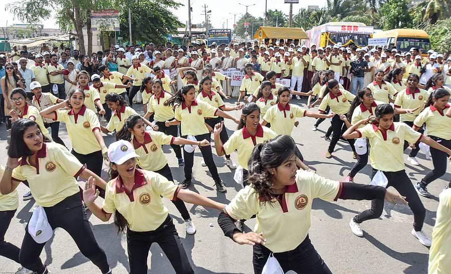 Walkathon of SBR. (DH Photo)