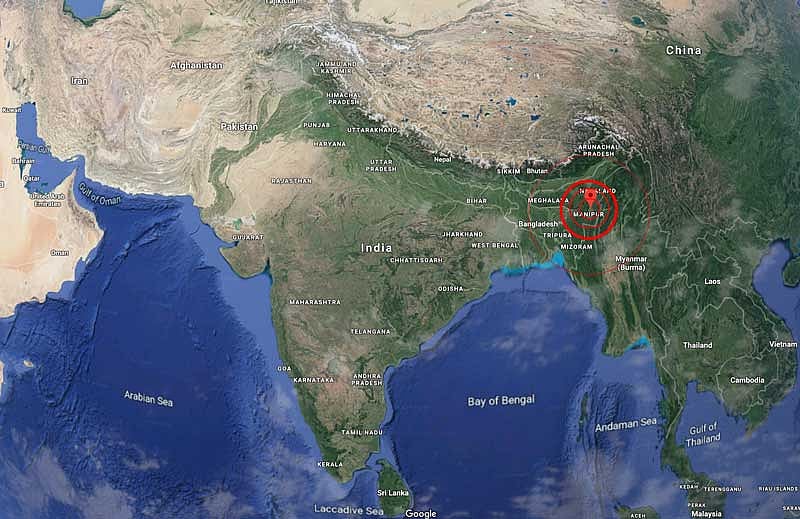 The earthquake that occurred at 11.54 am had its epicentre at a depth of 40 km in Imphal district