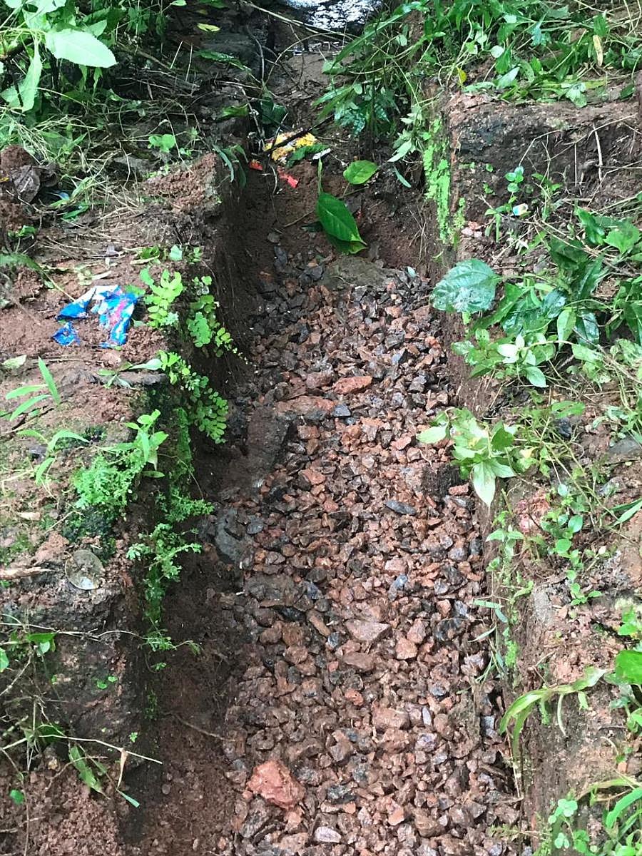 An embedded pit system to allow percolation. (DH Photo)