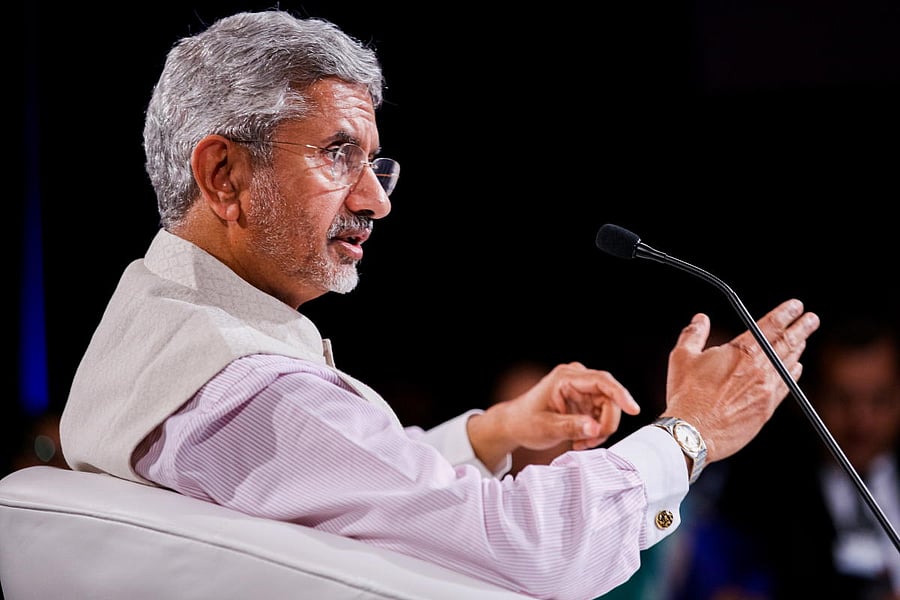 External Affairs Minister S Jaishankar speaks during a session at the India Economic Summit 2019 in New Delhi (PTI Photo)