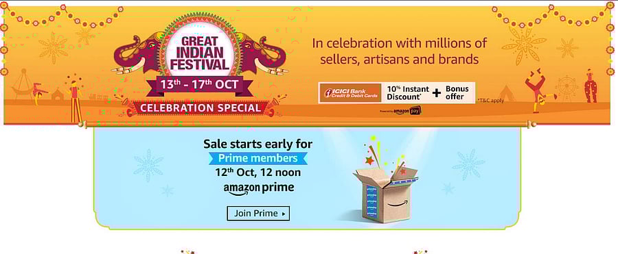 Amazon to host Great Indian Festival Celebration Special sale next week (Picture Credit: Amazon India screen grab)