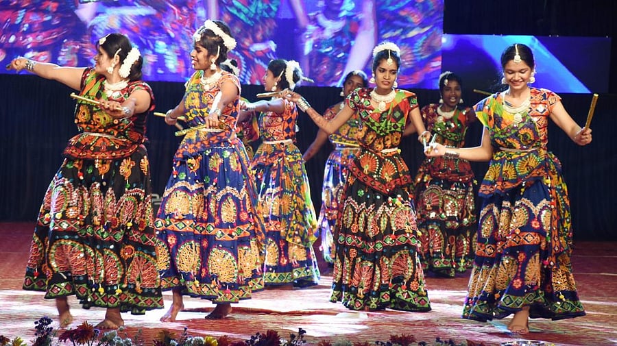 A Lambani dance performance at Gandhi Maidan in Madikeri.