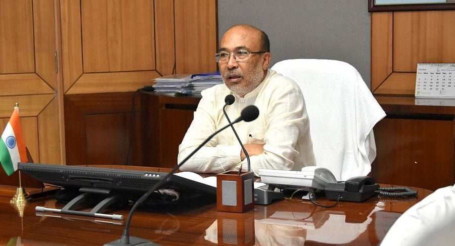 Manipur CM N Biren Singh. Photo/Twitter (N Biren Singh)
