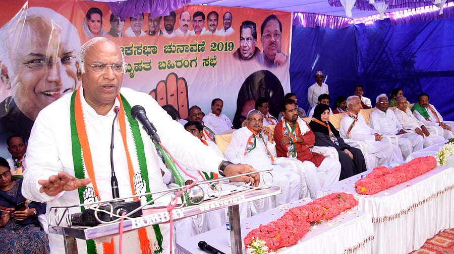 Senior Congress leader and AICC General Secretary M Mallikarjun Kharge 