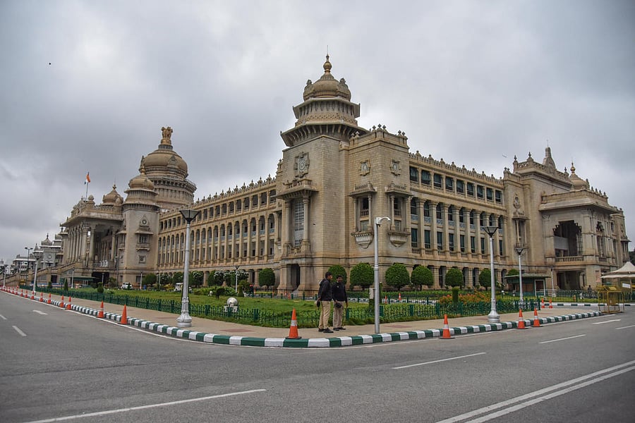 Vidhana Soudha in Bengaluru. (Photo by S K Dinesh)