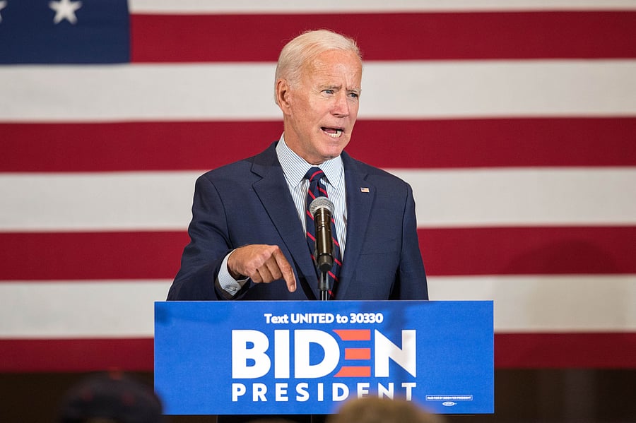 Democratic presidential candidate, former Vice President Joe Biden speaks during a campaign event. (AFP Photo)