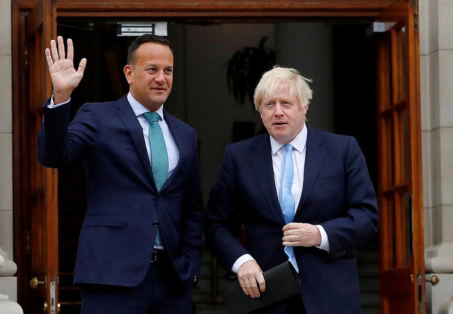 Leo Varadkar with Boris Johnson. (Reuters File Photo)
