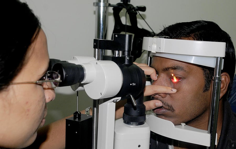 Poor lifestyle, lack of or irregular sleeping pattern, wrong posture and long screen time are the reasons for eye problems, according to doctors. DH FILE PHOTO