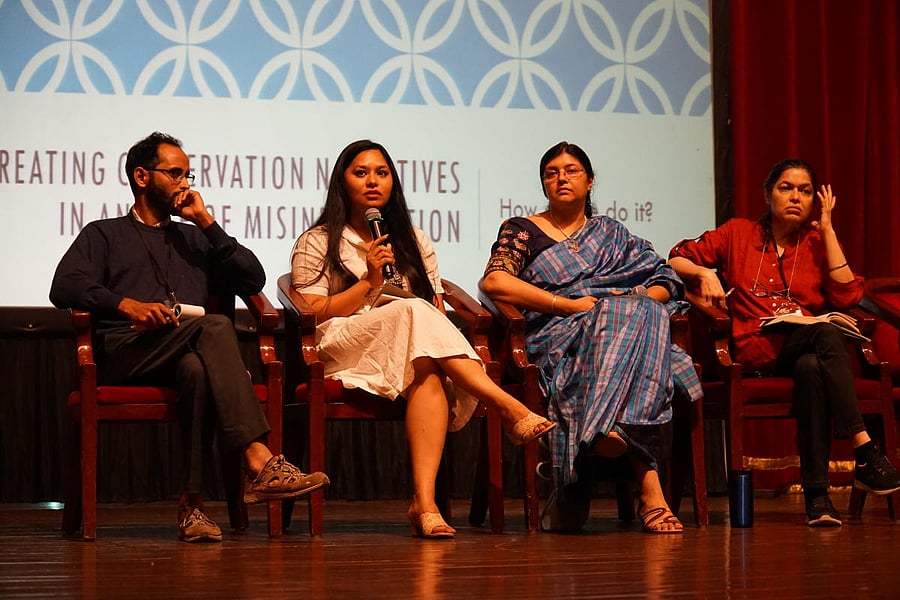 Scientists and ecologists at an event at IISc on Wednesday. DH PHOTO/Akhil Kadidal