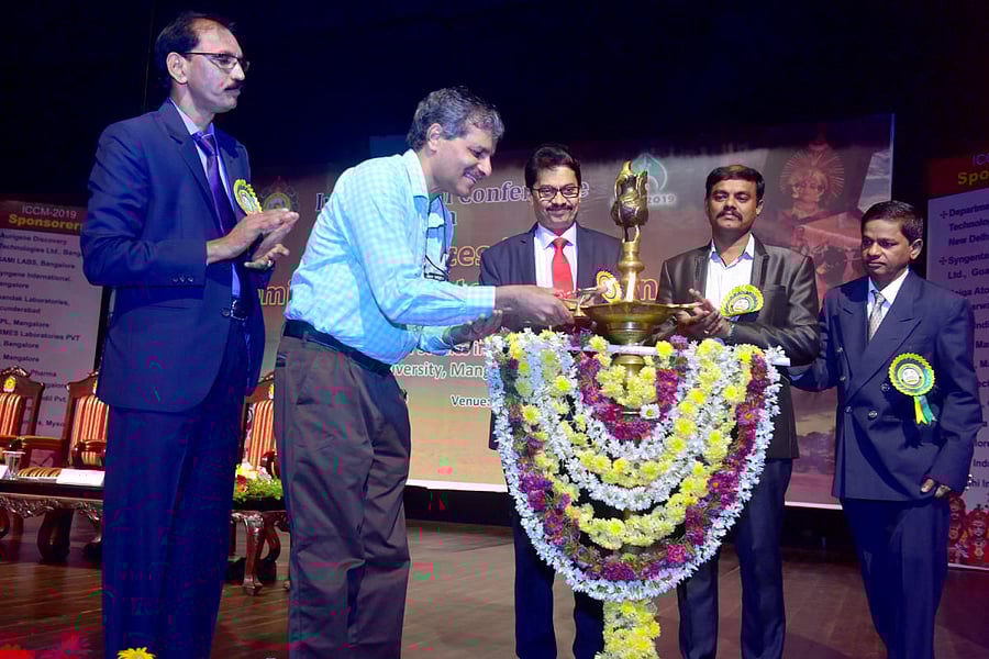 Mahatma Gandhi University, Kottayam Vice Chancellor Prof Sabu Thomas inaugurates the three-day international conference on 'Advances in Chemical and Materials sciences' organised at Mangalore University, Mangalagangothri on Thursday.