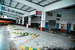 A view of the Madikeri KSRTC bus stand. DH Photo