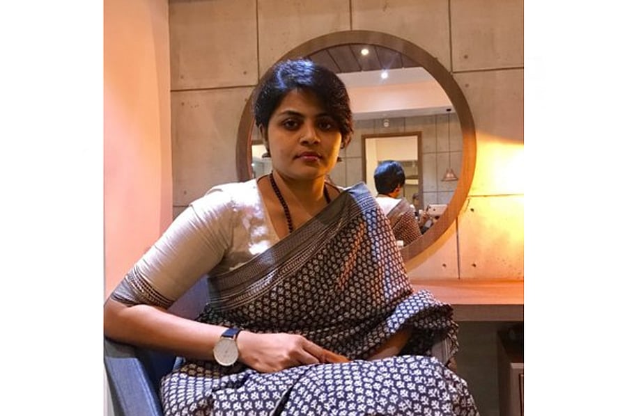 Anna Linda Eden, the wife of Ernakulam MP Hibi Eden (Twitter image)