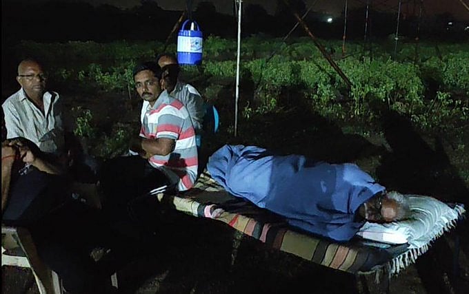 Former BJP MLA Anil Gote claimed that he was guarding the facility to avoid any misuse of the voting machines ahead of counting. Photo/Twitter (@patilmanojdada)