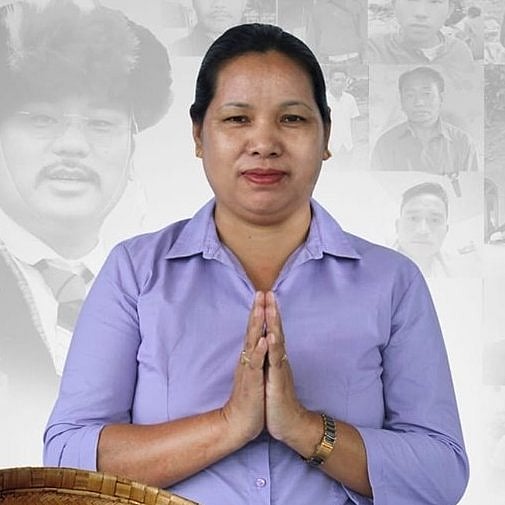 Chakath Aboh, widow of MLA Tirong Aboh, who was killed by militants in May. Photo/Twitter (@ChownaMeinBJP)