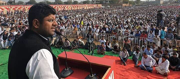 Dushyant Chautala said Devi Lal dedicated his life to improving the condition of the weaker sections of the society and the present dispensation will strive to follow the path shown by him. Photo/Twitter (@Dchautala)