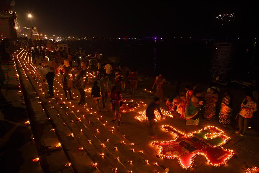 The decked-up ghats of Varanasi for Dev Deepavali