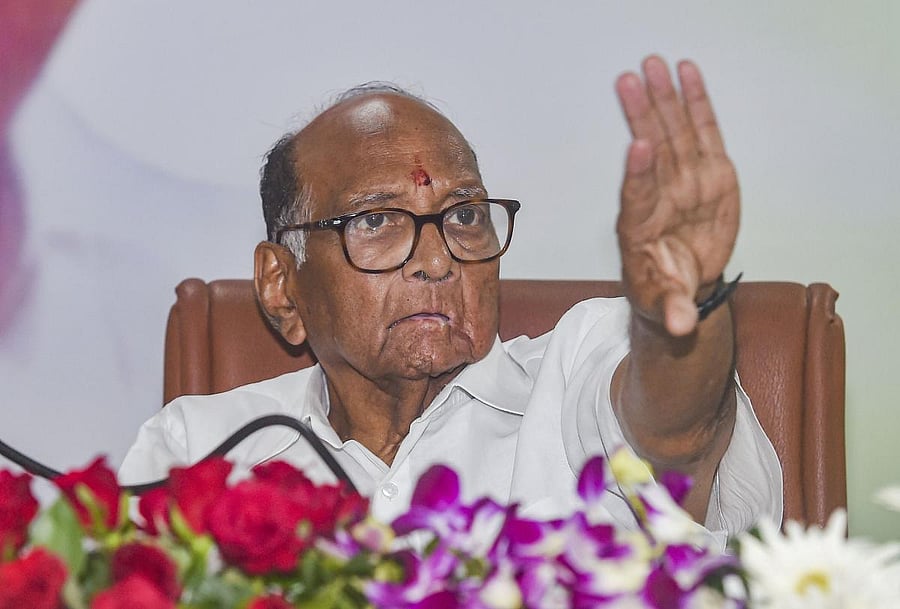 Maharashtra follows the ideology of Chhatrapati Shivaji Maharaj. We don't bow before the Delhi `takht' (throne), Pawar had said on September 25. Photo/PTI