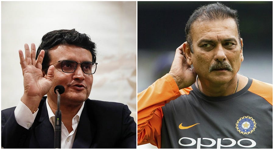 BCCI President Sourav Ganguly (L) and Indian senior team's head coach Ravi Shastri (R) (PTI Photos)