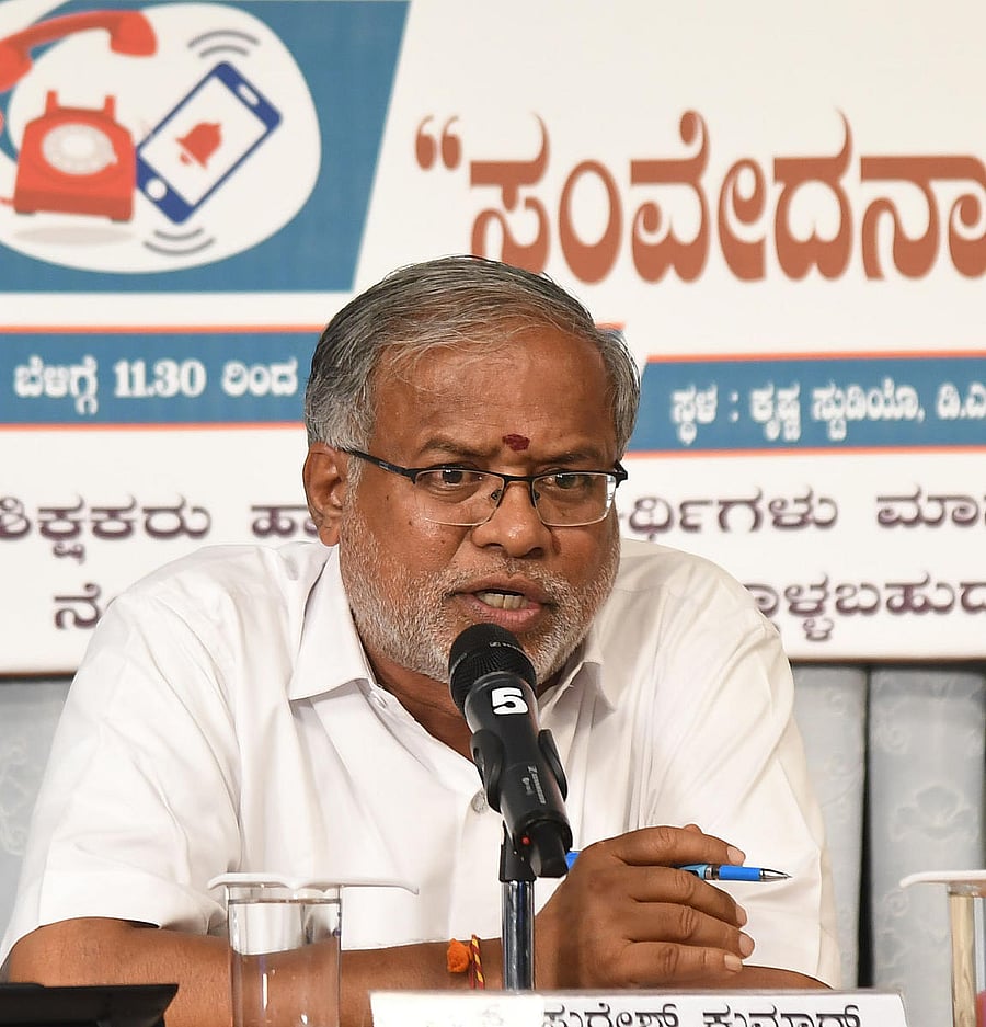 Primary and secondary education minister Suresh Kumar (Photo Srikanta Sharma R)