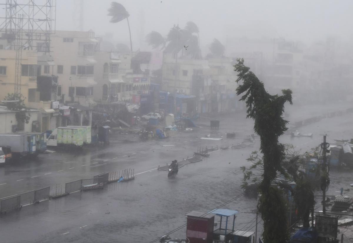 File AFP picture of Cyclone Fani.