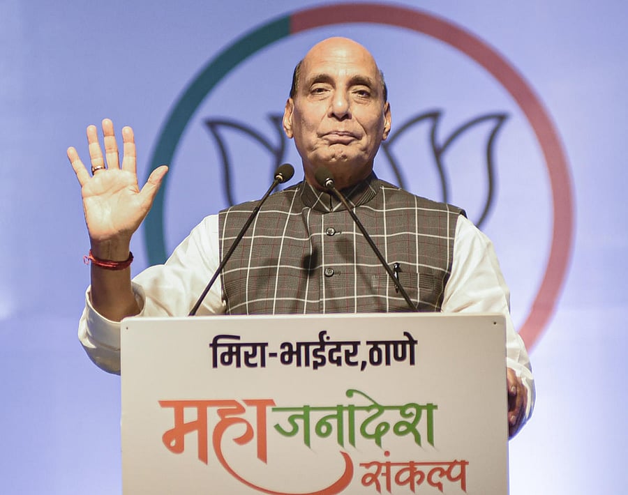 Union Defence Minister and senior BJP leader Rajnath Singh. (PTI Photo)