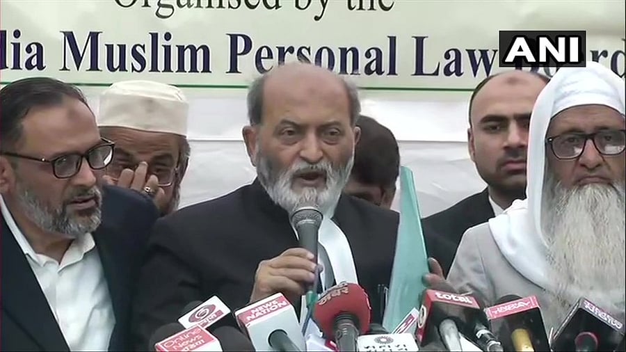 In his initial reaction soon after the judgement, the Board's counsel Zafaryab Jilani (C) had said in Delhi, "The Ayodhya verdict has a lot of contradictions. We will seek a review as we are not satisfied with the verdict." Photo/ANI