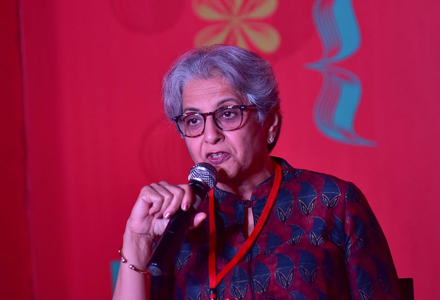 Niraja Gopal Jayal speaks at the Bangalore Literature Festival on Saturday. DH PHOTO/IRSHAD MAHAMMAD