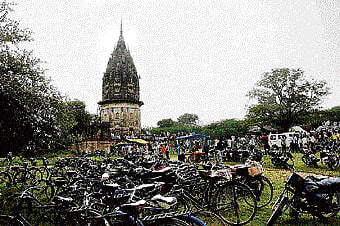Excavation in progress at Rao Raja Ram Bux Singh fort in Unnao, Uttar Pradesh. AP File Photo