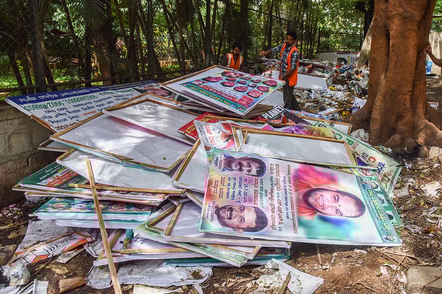 Close to 80,000 illegal flexes and banners were removed by the first week of August and the high court has ordered the BBMP to remove the remaining hoardings by the end of this month.