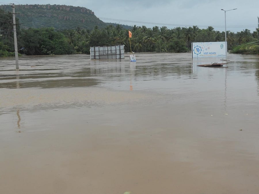 Ghataprabha river in spate near Gokak