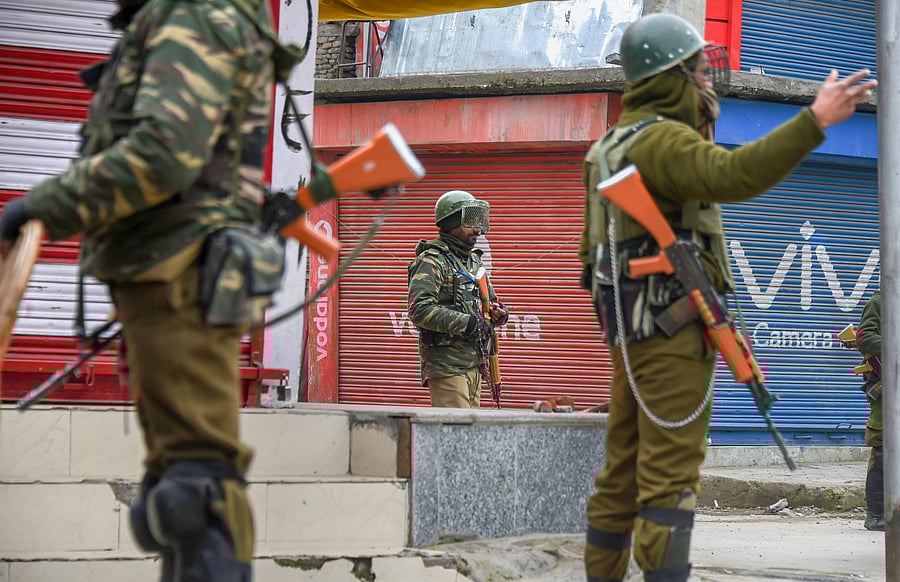 Authorities have imposed restrictions in parts of the city as a precautionary measure in view of apprehensions of law and order after the Centre banned Jamaat-e-Islami Jammu and Kashmir for five years. (PTI Photo)