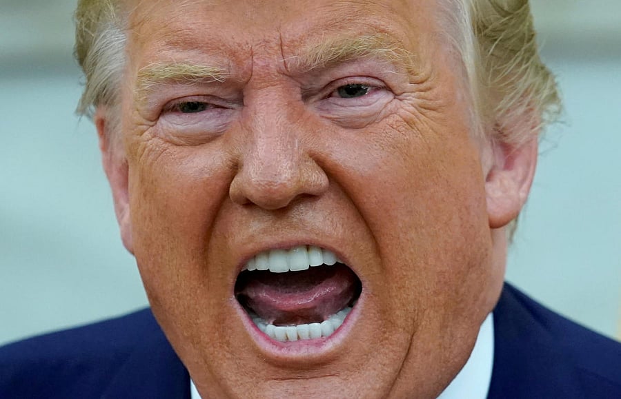 Donald Trump speaks about impeachment inquiry at White House in Washington. (Reuters Photo)