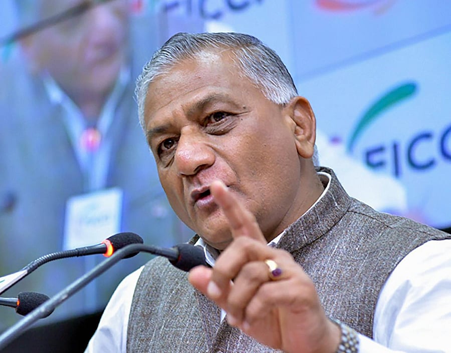 Minister of State for External Affairs Gen. V.K. Singh (PTI Photo)