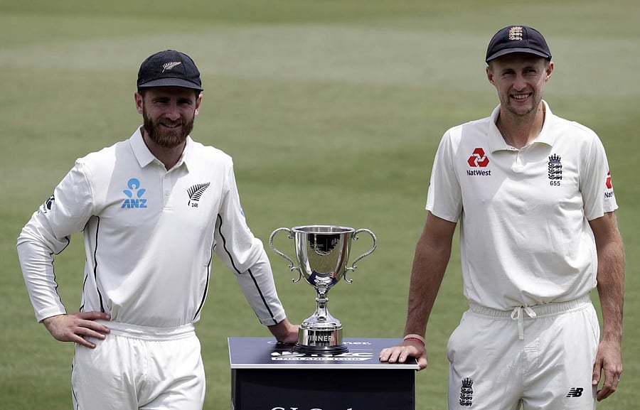 Rival captain's, New Zealand's Kane Williamson, left, and England's Joe Root. (PTI Photo)