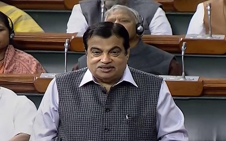 Union Minister of Road Transport and Highways & MSME Nitin Gadkari speaks in the Lok Sabha during the Winter Session of Parliament. PTI