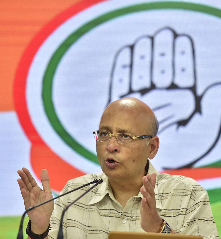 Congress senior leader Abhishek Manu Singhvi. (PTI Photo)