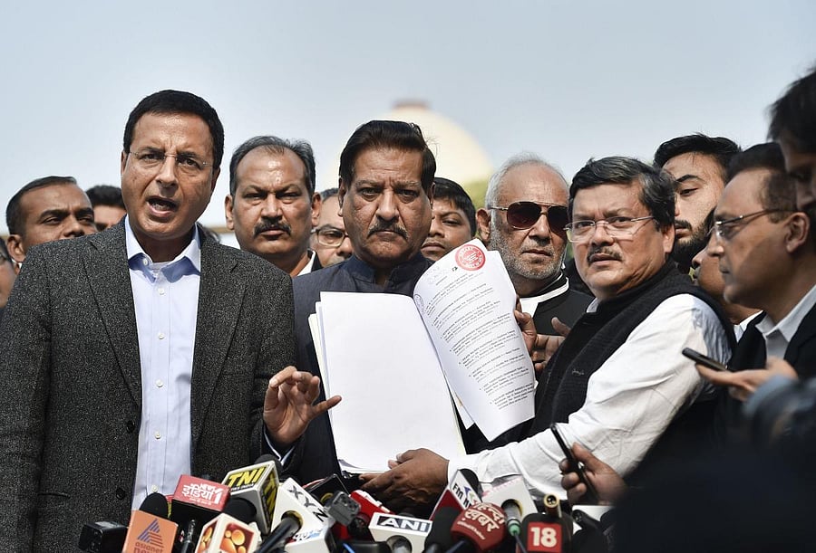 "We reiterated that democracy has been murdered in Maharashtra and the constitution has been trampled upon," Surjewala said. (PTI Photo)